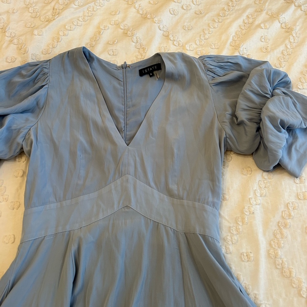 1 State Light Blue V-Neck Dress